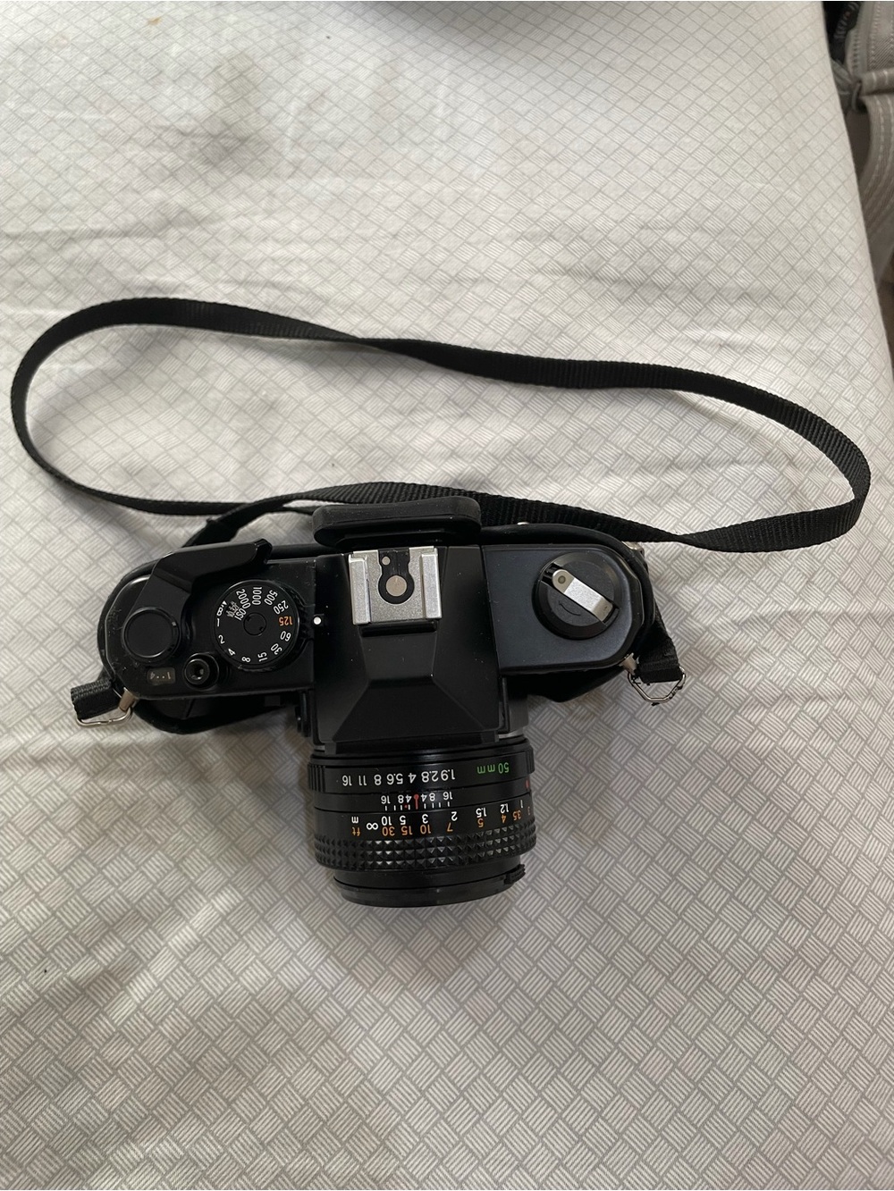 Vintage Yashica 35mm Film Camera w/ 50mm Lens, Leather Case & Strap